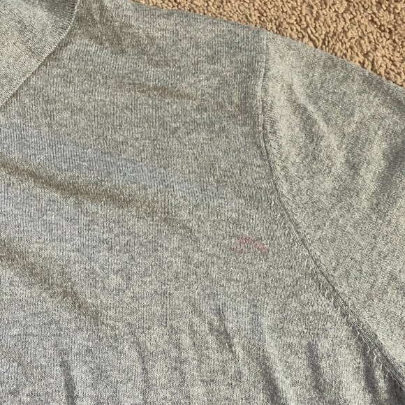 LL Bean Men's Cashmere Blend Sweater Gray Casual LS Polo Button Size XXL Reg - Picture 7 of 7